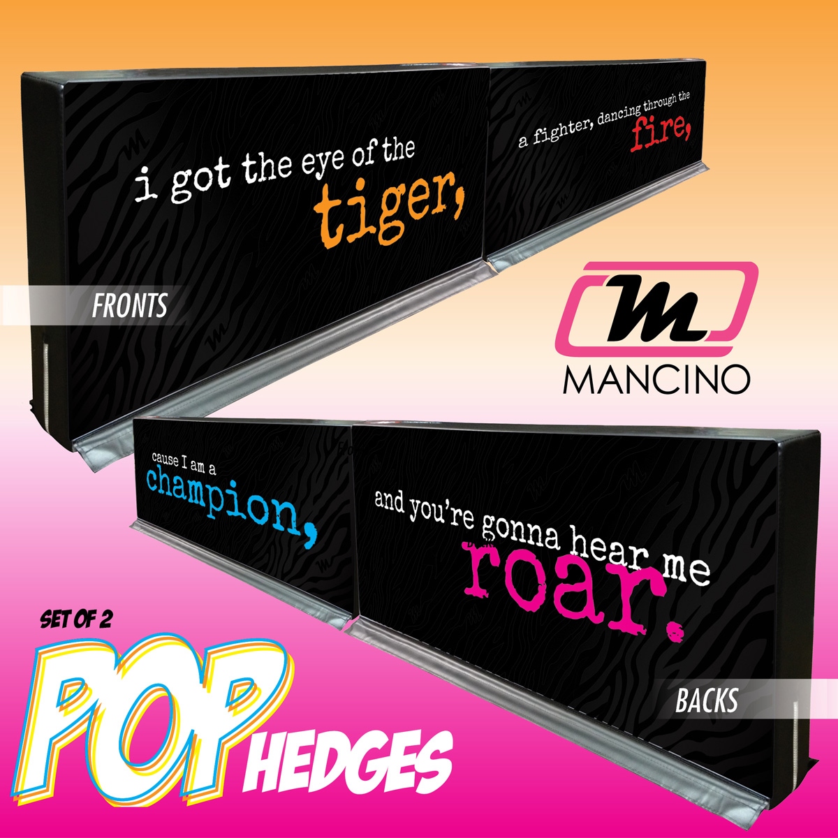 mancino mats pop lyric hedges tiger roar set for gyms